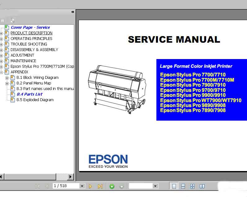 EPSON STYLUS PRO 7900 SERVICE MANUAL EPSON STYLUS PRO 7900 REPAIR